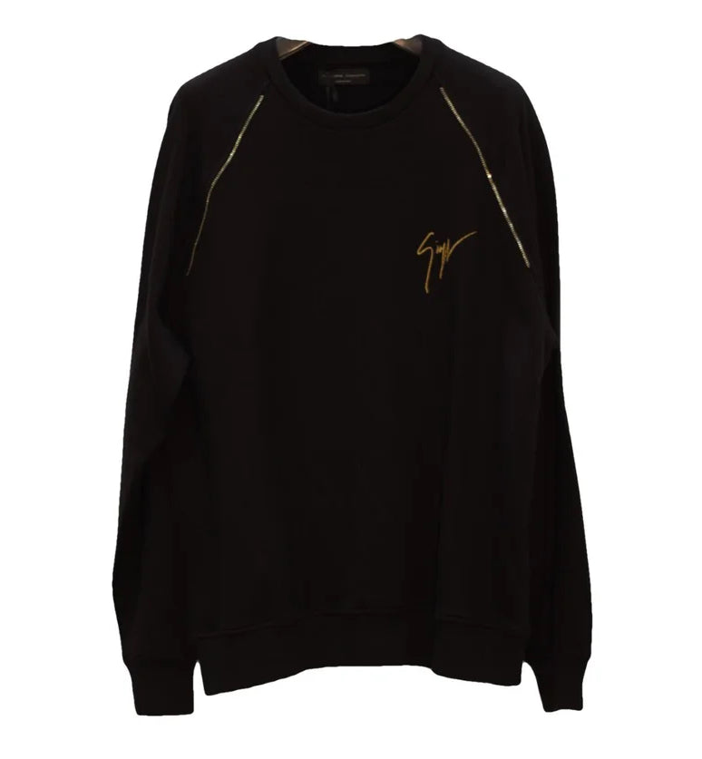 Giuseppe Zanotti “Living room” kereknyakú pulóver cipzár díszítéssel