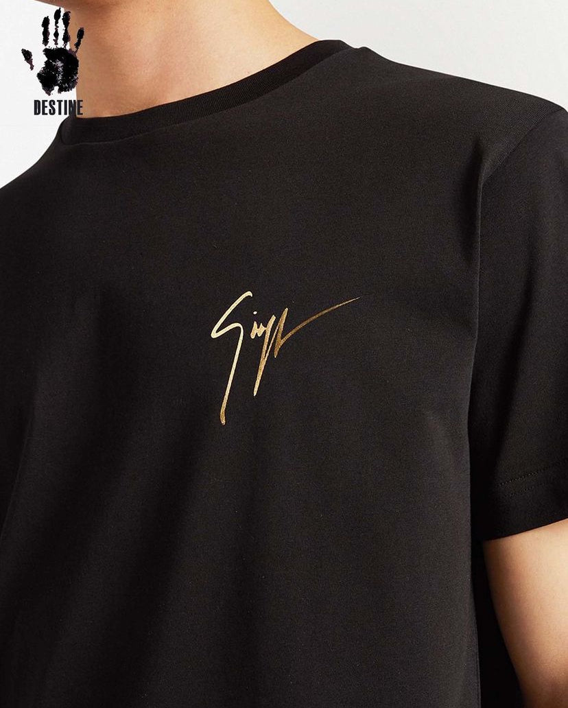 Giuseppe Zanotti “Spray signature” rövidujjú (fekete-arany)